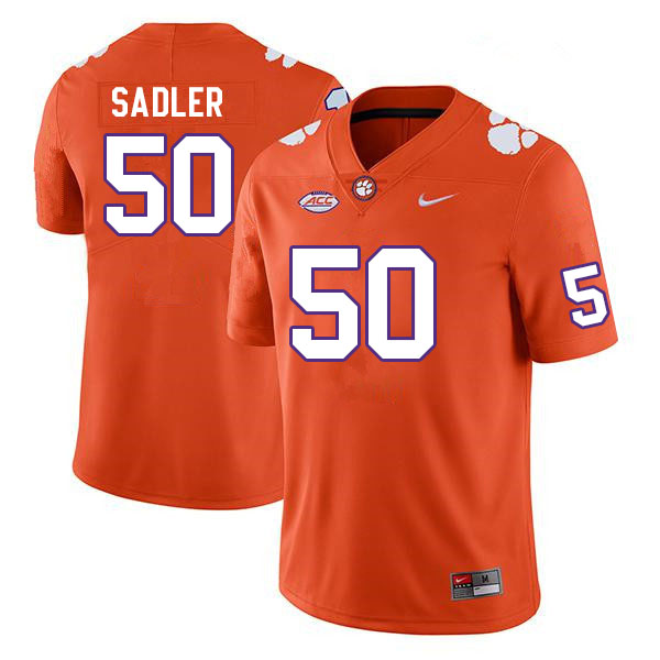 Men #50 Collin Sadler Clemson Tigers College Football Jerseys Sale-Orange